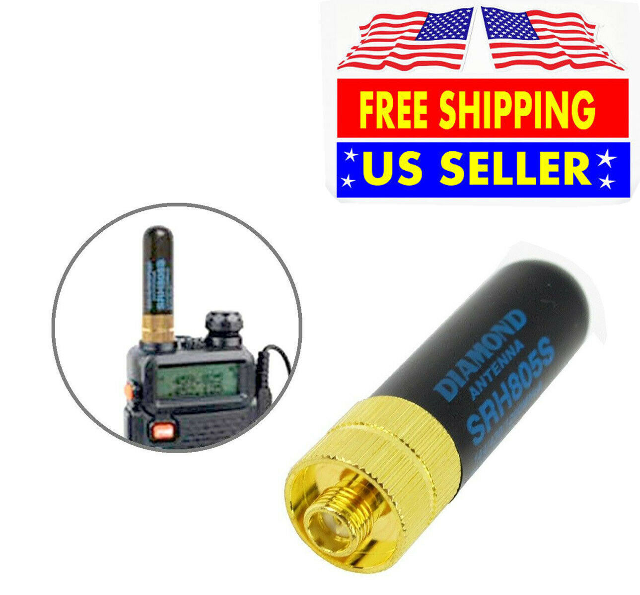 Dual Band Antenna Diamond SRH805S SMA-F For Baofeng GT-3 UV-5R BF-888s Ham Radio