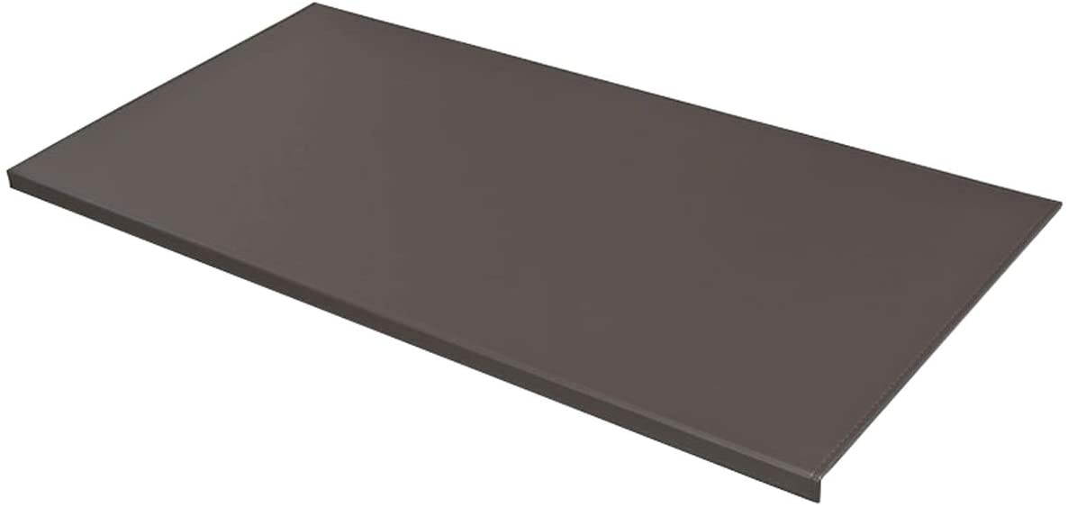 Non-Slip Soft Leather Surface Office Desk Mouse Mat Pad with Full Grip Fixation Lip Table Blotter Protector 35.4"x 15.8" Leather Mat Edge-Locked(Coffee)