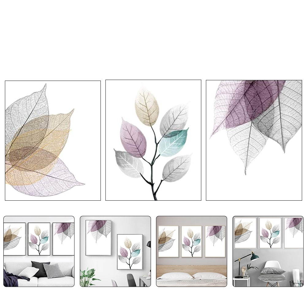 3Pcs Leaf Veins Art Printings Canvas Wall Art Modern Home Art Decorations