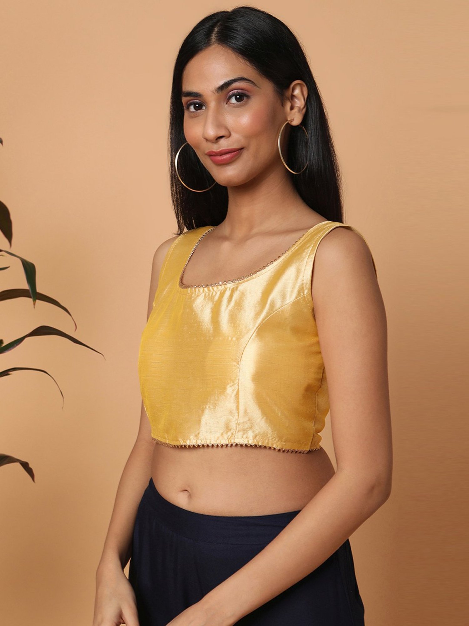 Salwar Studio Golden Readymade Blouse