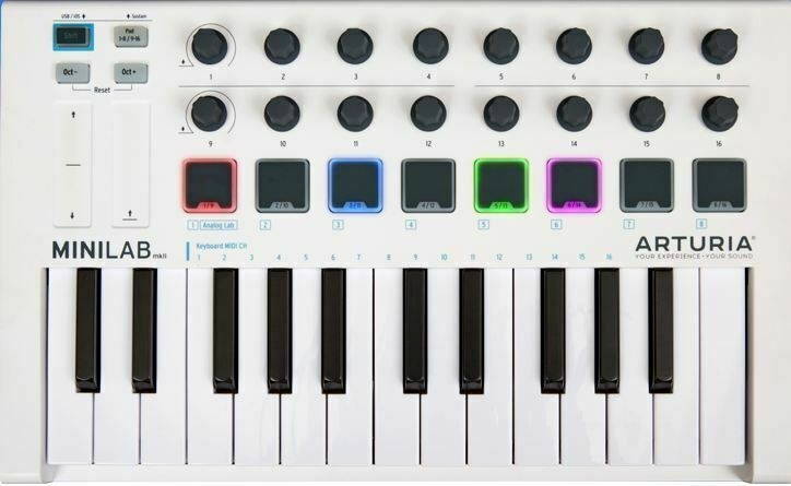Arturia Minilab MKII Mini Hybrid Keyboard Slim Controller + Wirele Headphone