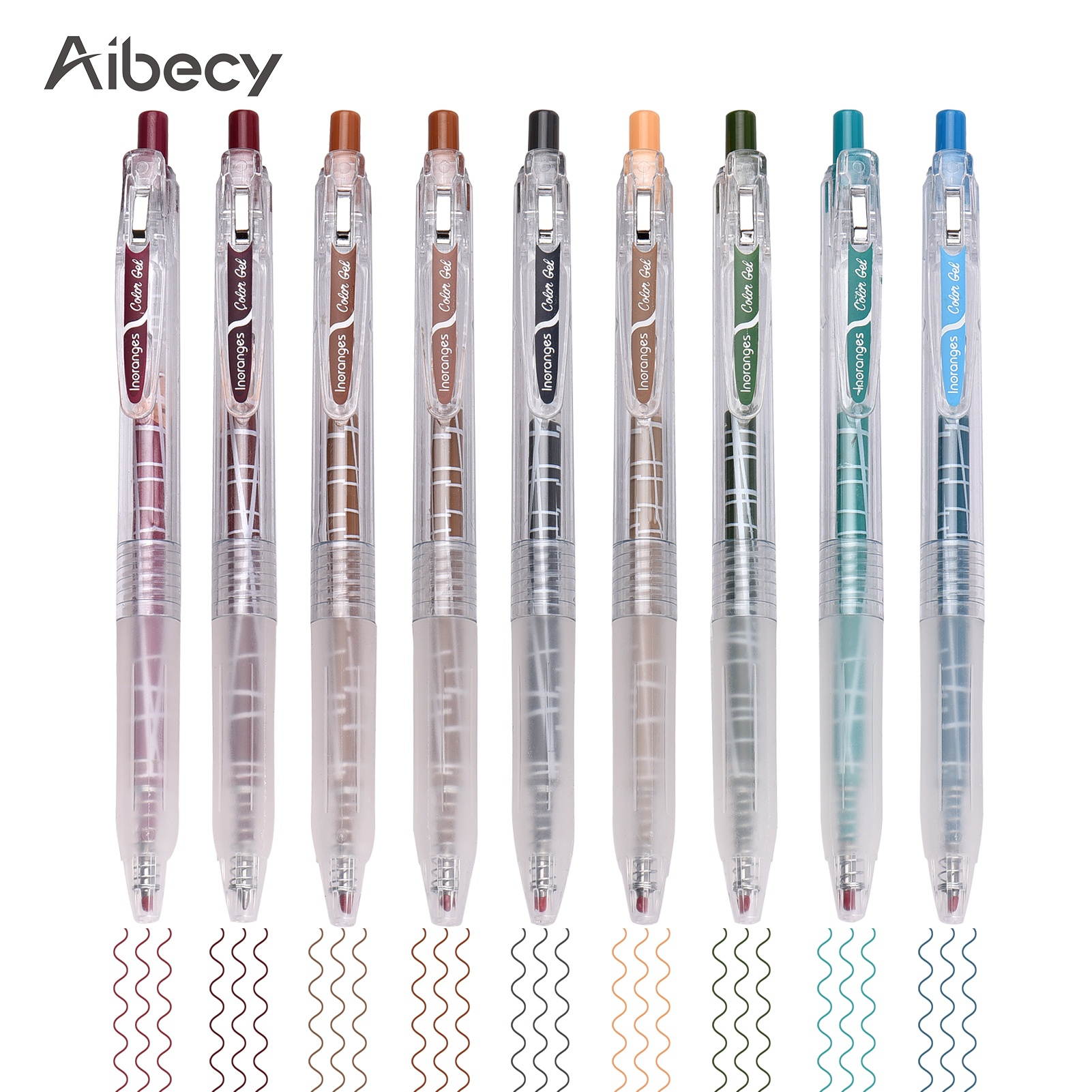 Aibecy 9 Color Gel Pens Set 0.5mm Pen Lead Colored Pens Retractable Gel Ink Pens Art Supplies for Children Adults Coloring Books Drawing Painting Writing Journaling