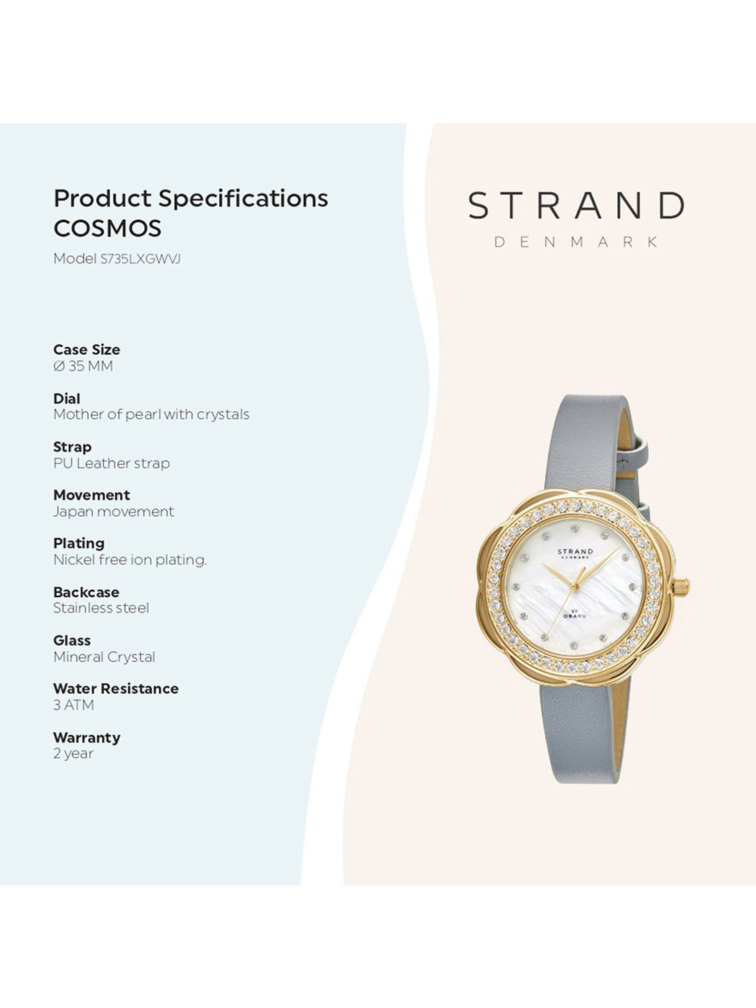 Strand By Obaku S735LXGWVJ Cosmos Claret Analog Watch for Women