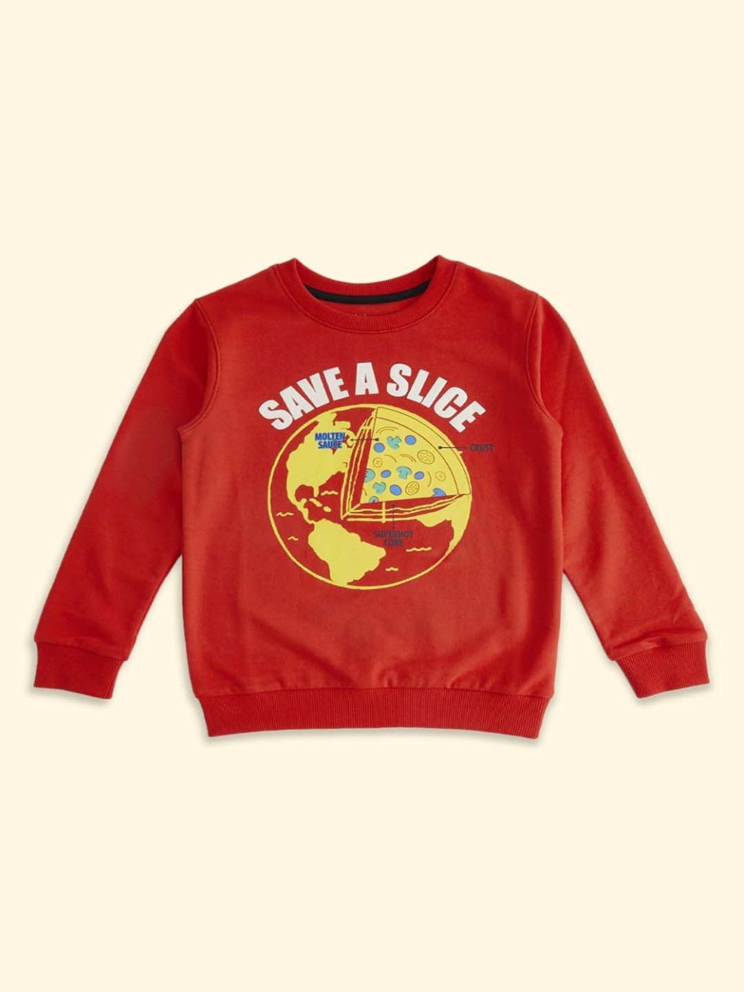 Pantaloons Baby Kids Red Printed Full Sleeves Sweatshirt