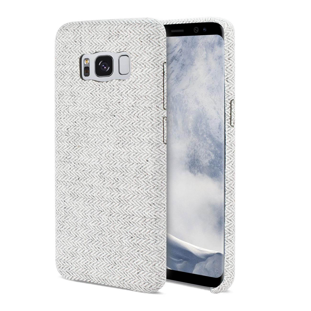 REIKO SAMSUNG GALAXY S8 HERRINGBONE FABRIC IN LIGHT GRAY