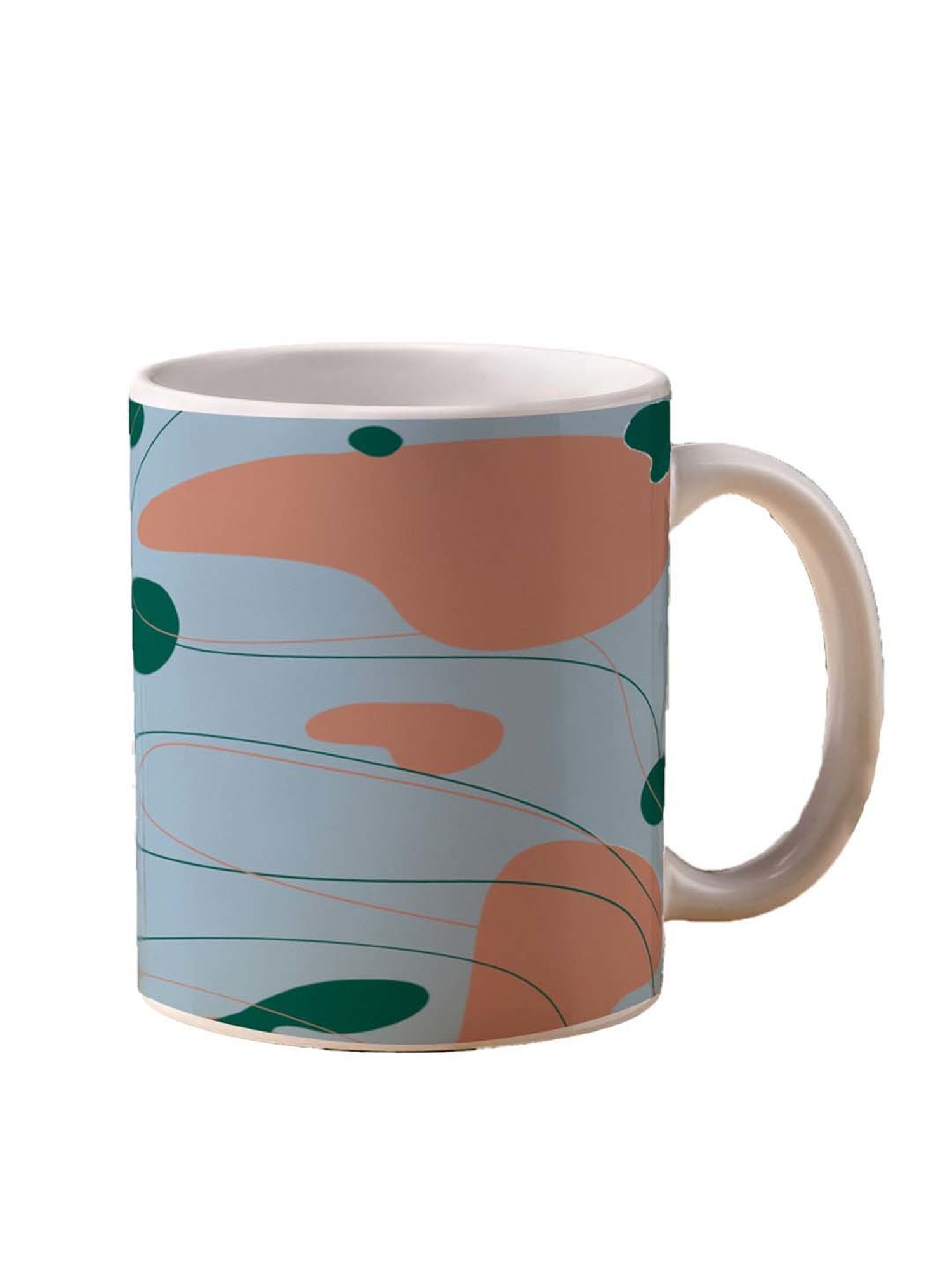 Nestroots White & Blue Stoneware Weave Whispers Coffee Mug (0.325 L)