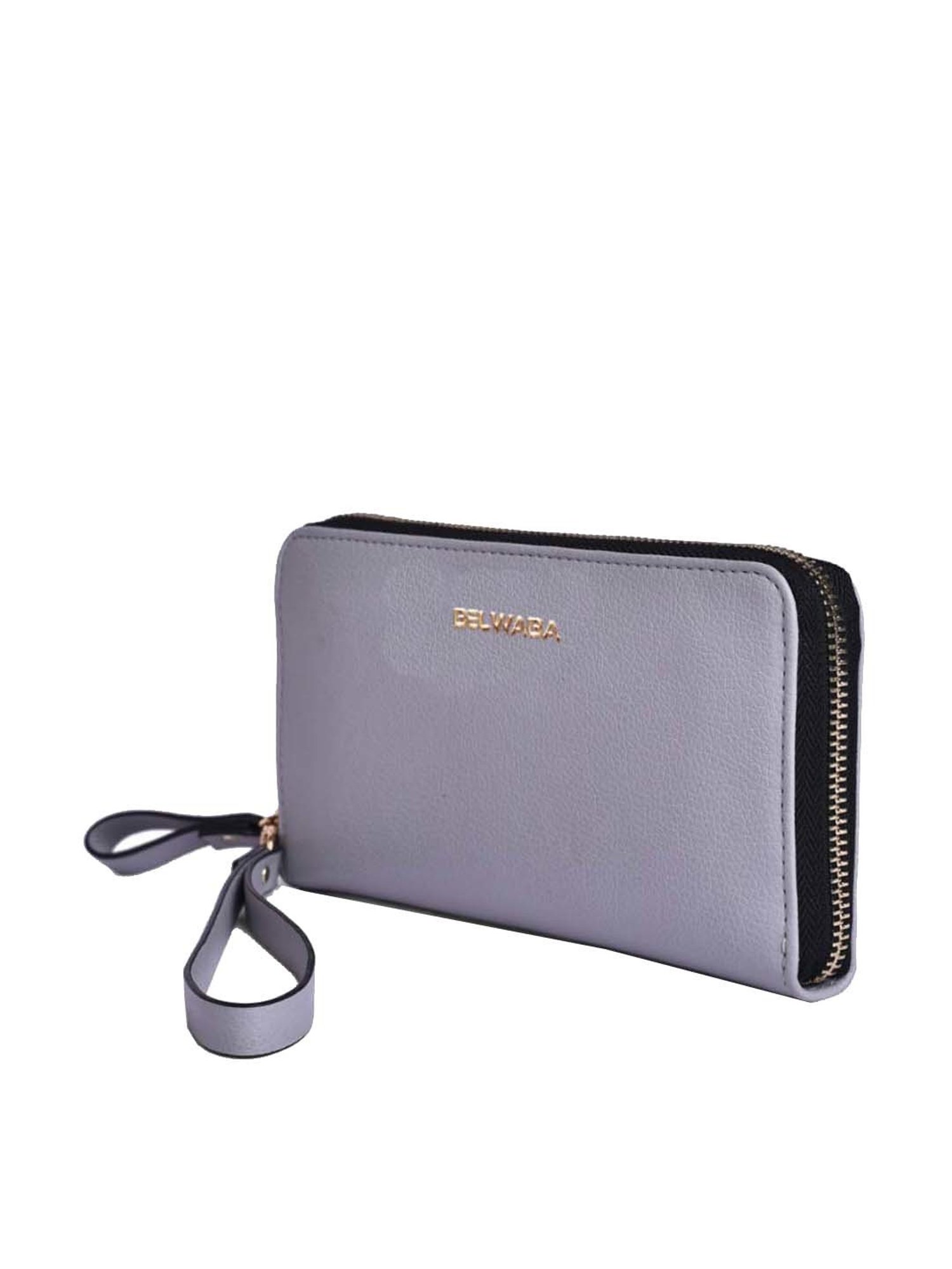 BELWABA Grey Solid Zip Around Wallet for Women