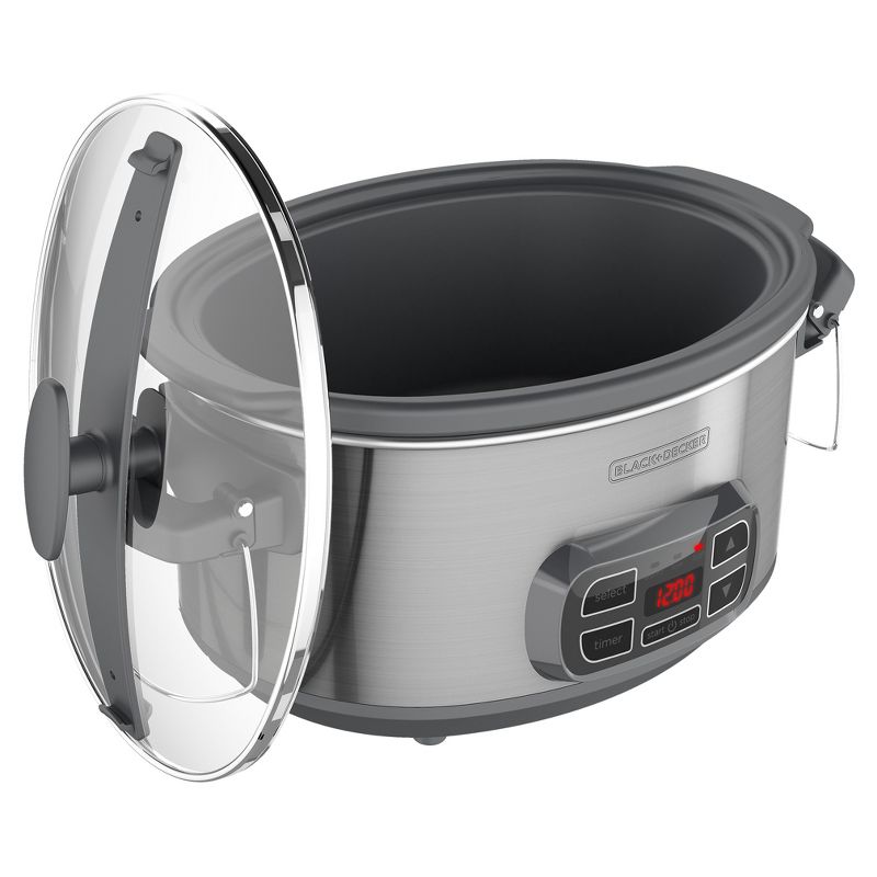 Crock-Pot SCCPVMC63SJ Multi Function Large 6 Quart Capacity 3-in-1 Home Food Cooker Convenient Kitchen Appliance, Stainless Steel