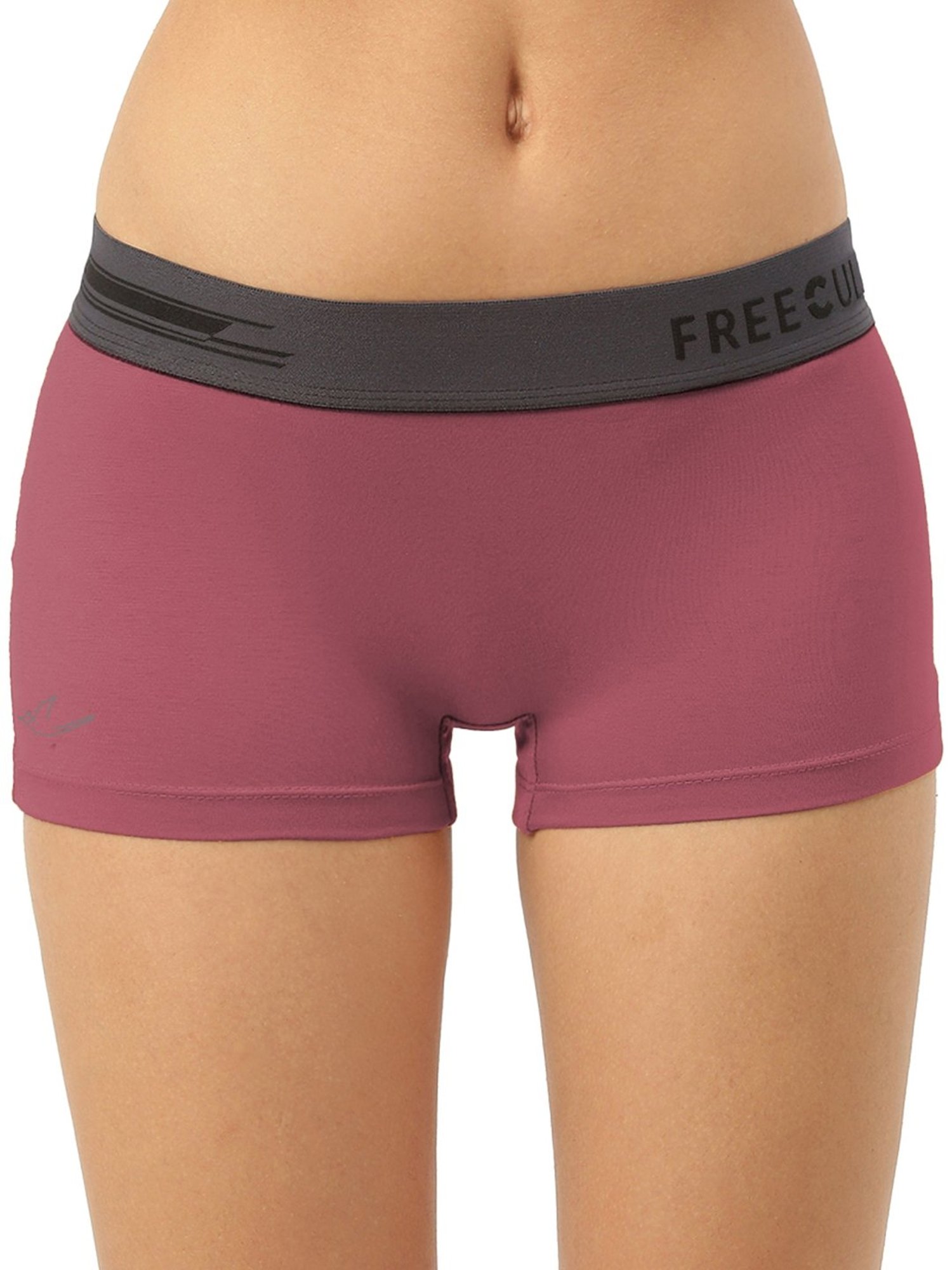Freecultr Pink Plain Boy-Shorts Panty