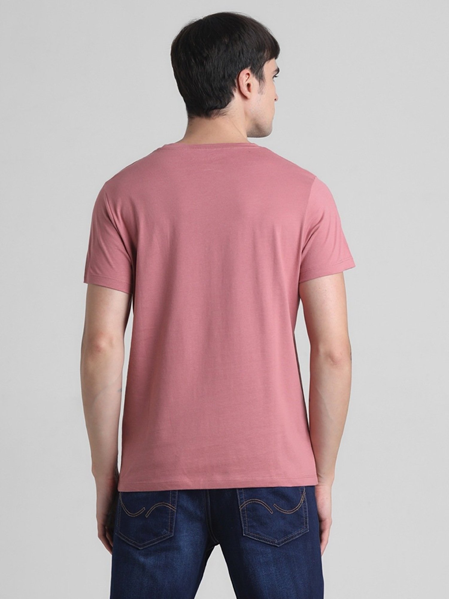 Jack & Jones Mesa Rose Cotton Slim Fit Printed T-Shirt