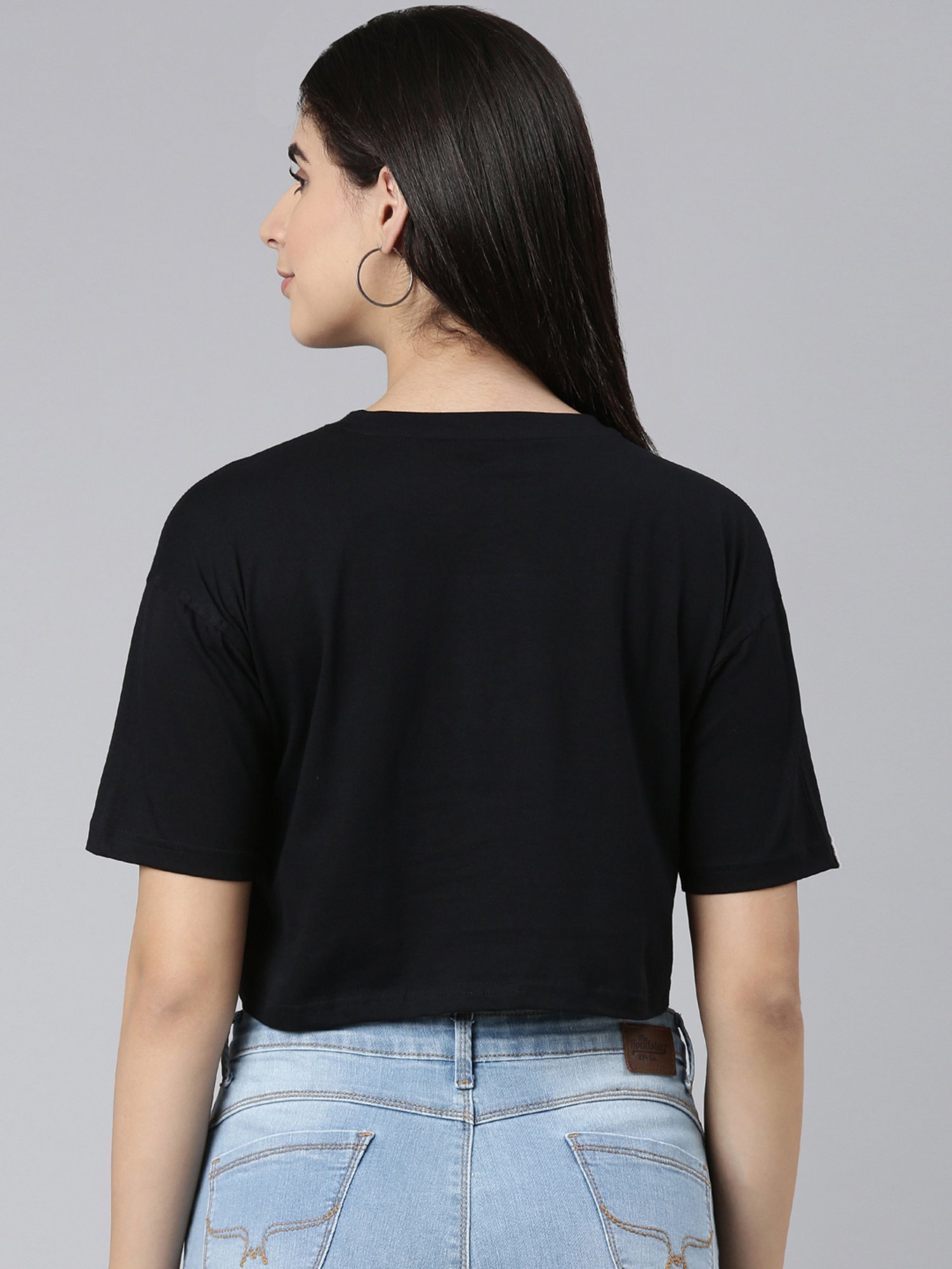 Kryptic Green & Black Cotton Relaxed Fit Crop T-Shirt (Pack Of 2)