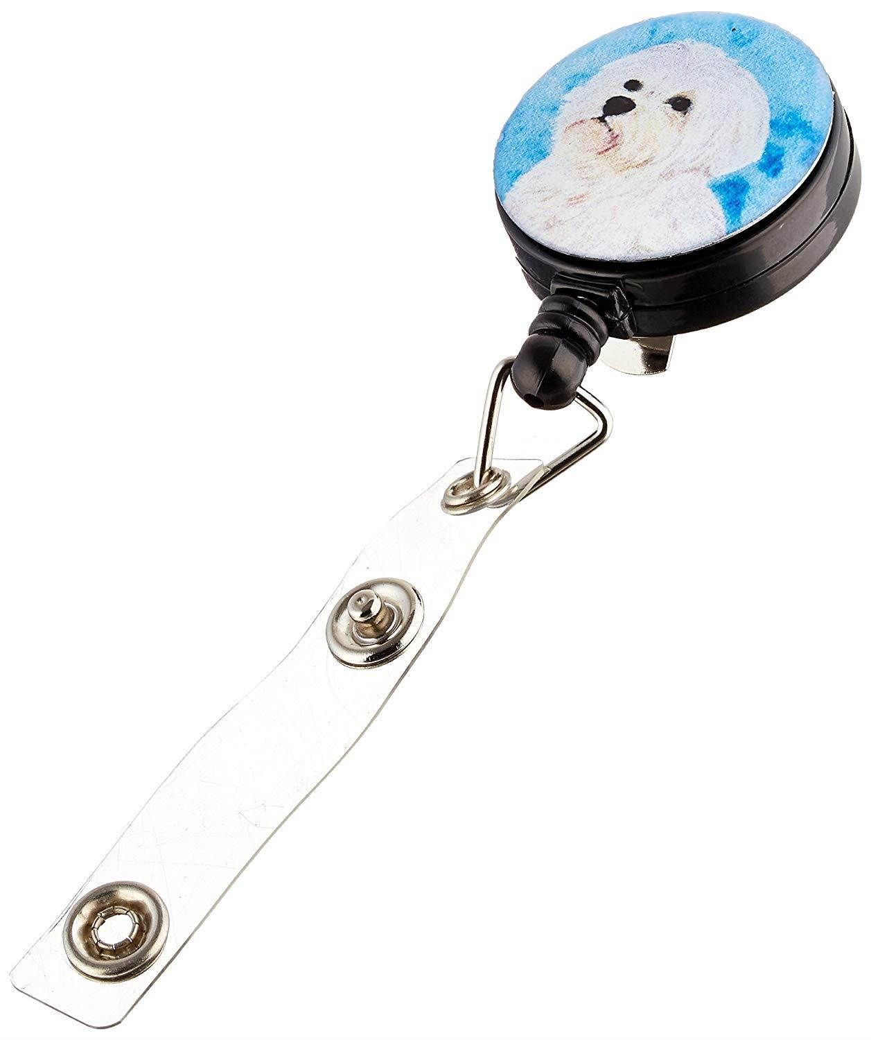 Caroline's Treasures Papillon Retractable Badge Reel or ID Holder with Clip, Multicolor (SS4757-BU-BR)
