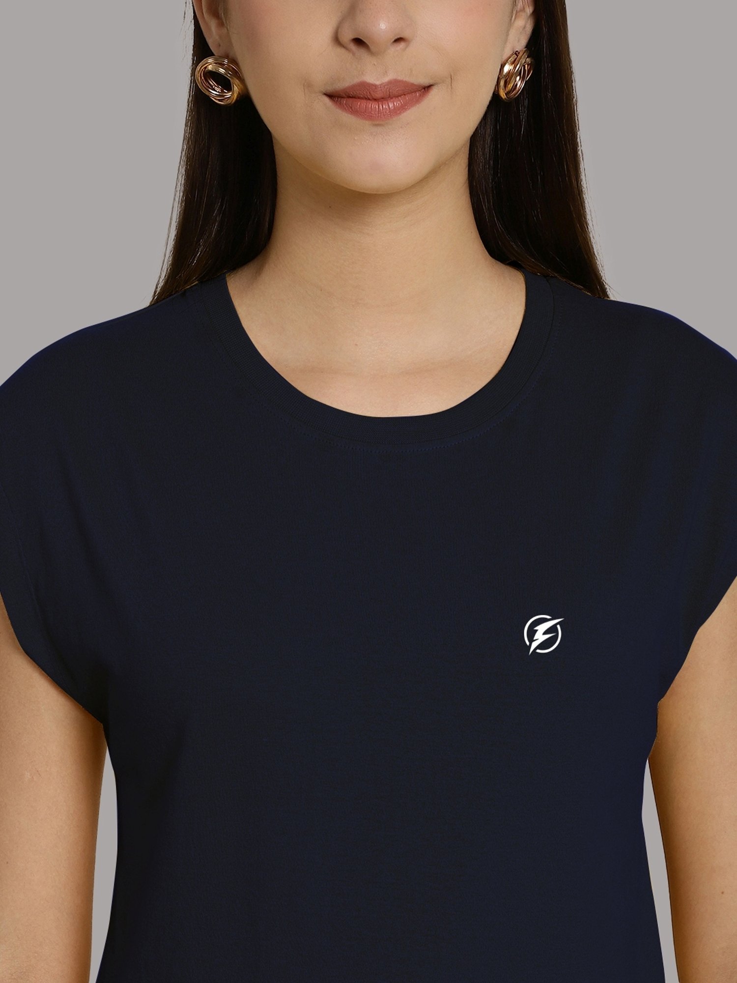 Friskers Navy & Grey Slim Fit Sports T-Shirts - Pack Of 2