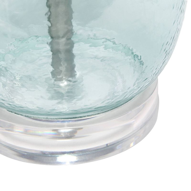 Glass Table Lamp with White Drum Shade Blue - Lalia Home