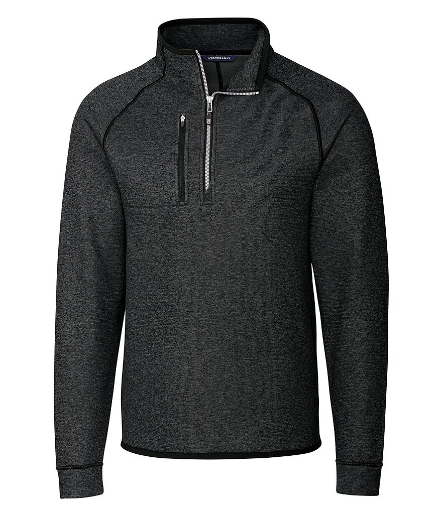 Cutter & Buck Big & Tall Traverse Stripe Performance Stretch Half-Zip Pullover