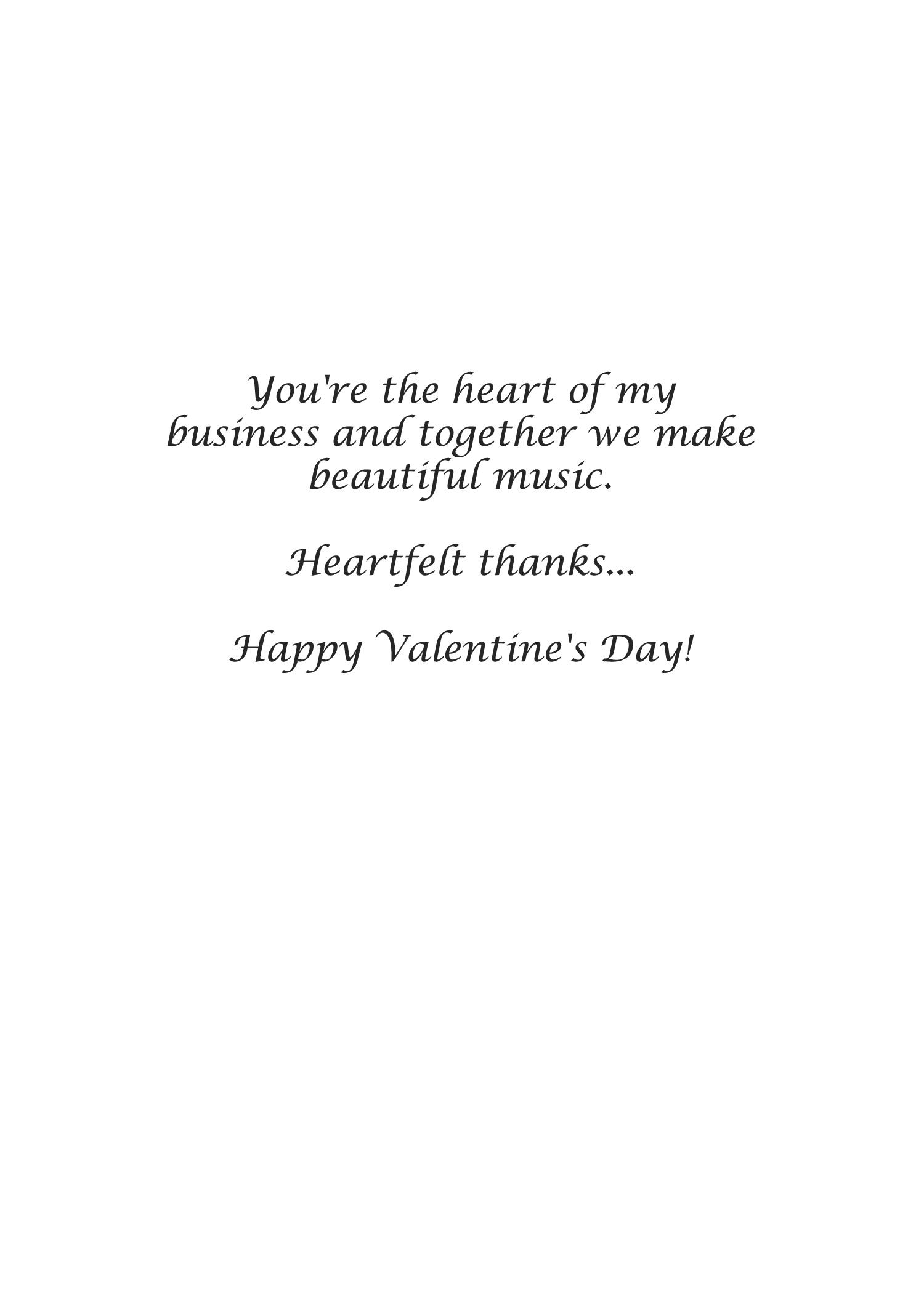 Valentine's Day Greeting Cards - High Note - HN100. Business Greeting Card with an Image of a Red Heart on a Page of Music. Box Set Has 25 Greeting Cards and 26 White with Red Foil Lined Envelopes.