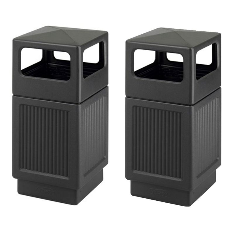 Rubbermaid 8 Quart Traditional Square Top Bedroom, Bathroom, and Office Wastebasket Trash Can, White (2 Pack)