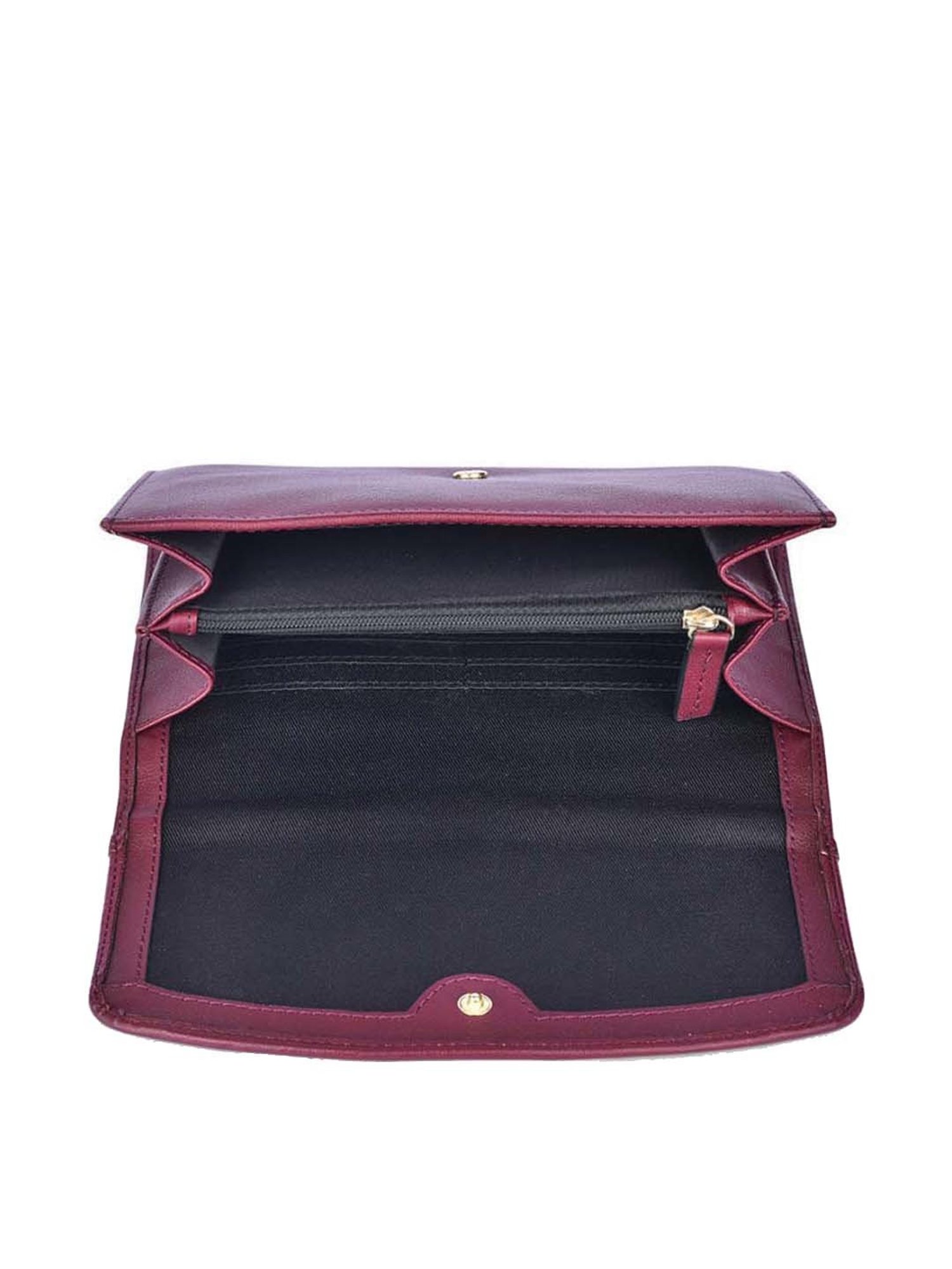 BELWABA Maroon Textured Wallet for Women