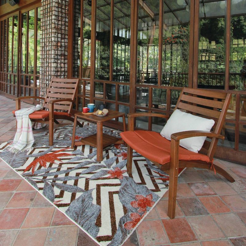 Westlake 3pc Wood Patio Chat Set with Cushion - Red Brick - Cambridge Casual