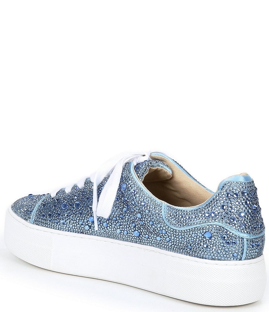 Blue by Betsey Johnson Sidny Rhinestone Embellished Platform Lace-Up Sneakers