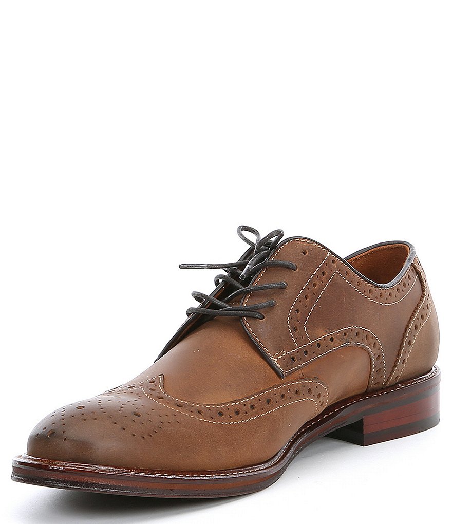 Johnston & Murphy Men's Warner Oiled Leather Wing Tip Oxford