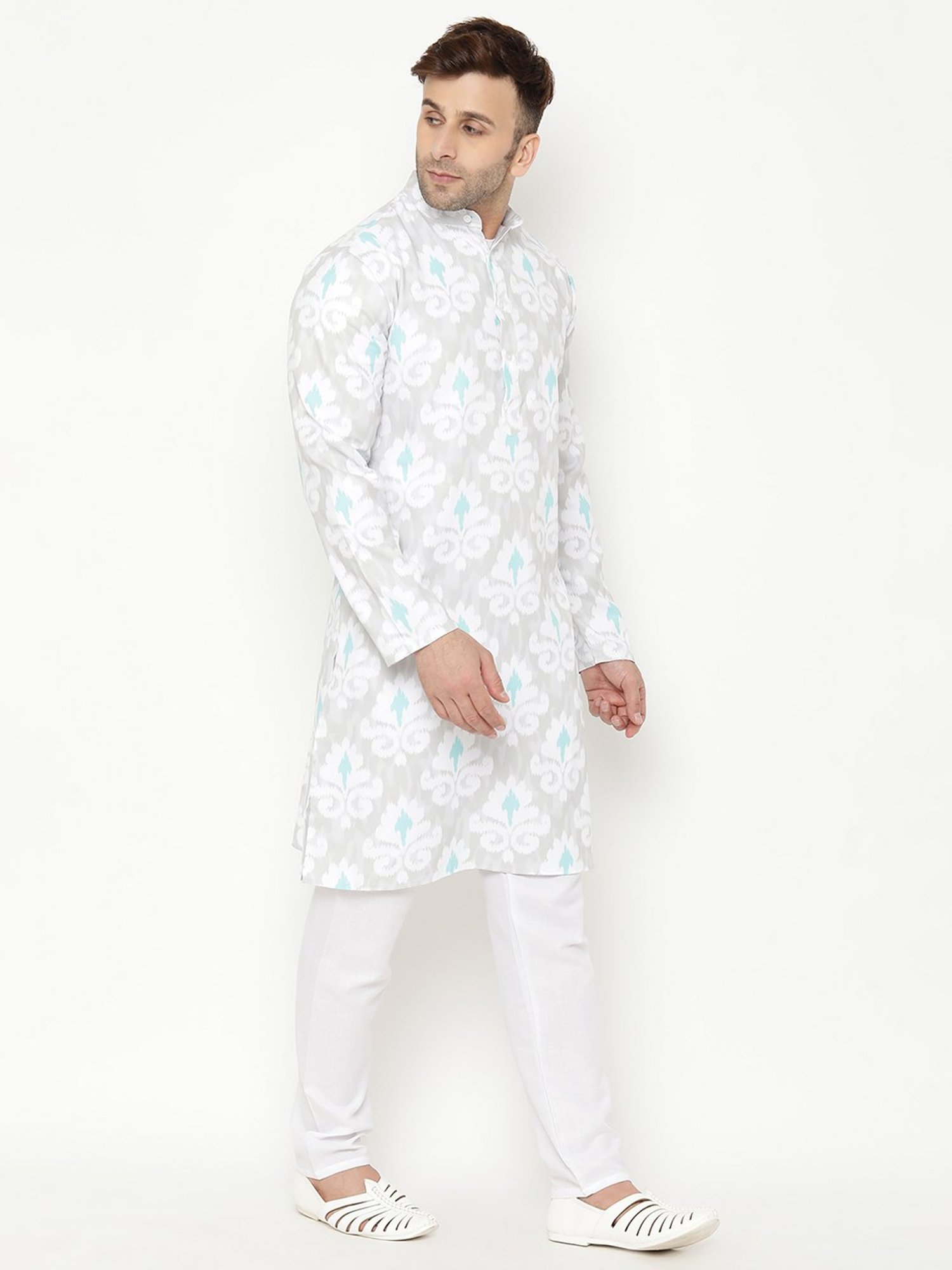 Hangup Plus White Regular Fit Kurta & Pyjamas Set