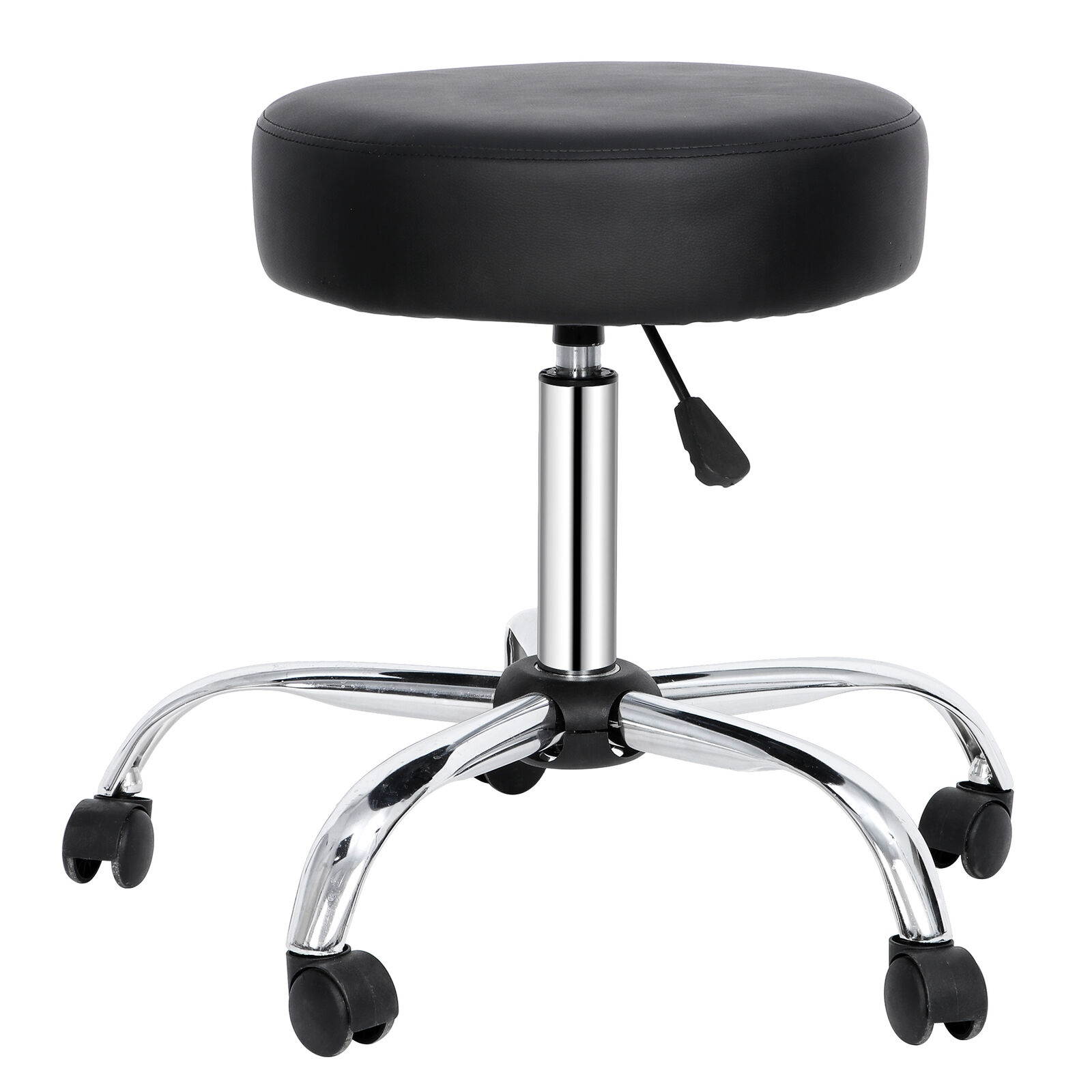2PCS Adjustable Multi-Purpose Drafting Spa Bar Rolling Stool with Wheels Black