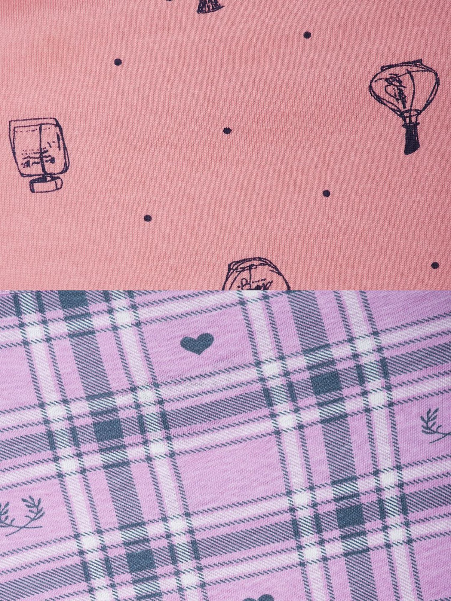 Dreamz by Pantaloons Pink & Purple Cotton Printed Camisoles - Pack Of 2