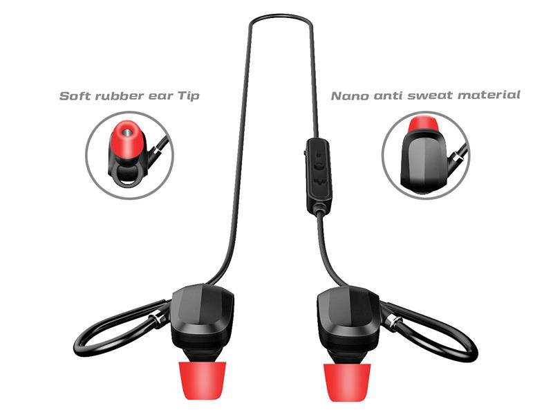Tritina Bluetooth Earphone - Sport Headphones with MIC - Designed Noise Cancelling Sport Earphone For Iphone,Smartphone + Comfortable Memory Earbuds Stereo Sound,Running,Jogging,Riding --- (Black)