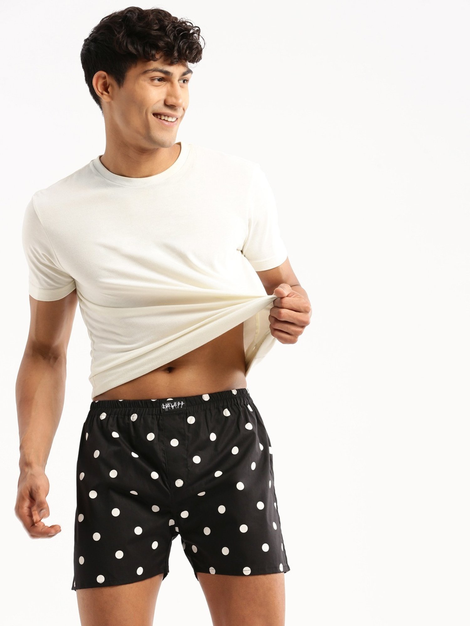 SHOWOFF Black Slim Fit Printed Boxers