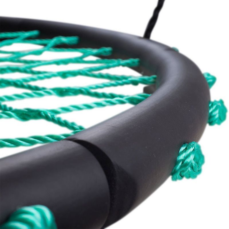 Swinging Monkey Giant 40 Inch Diameter 400 Pound Weight Capacity Tarzan Spider Web Fabric Outdoor Tree Saucer Swing, Teal