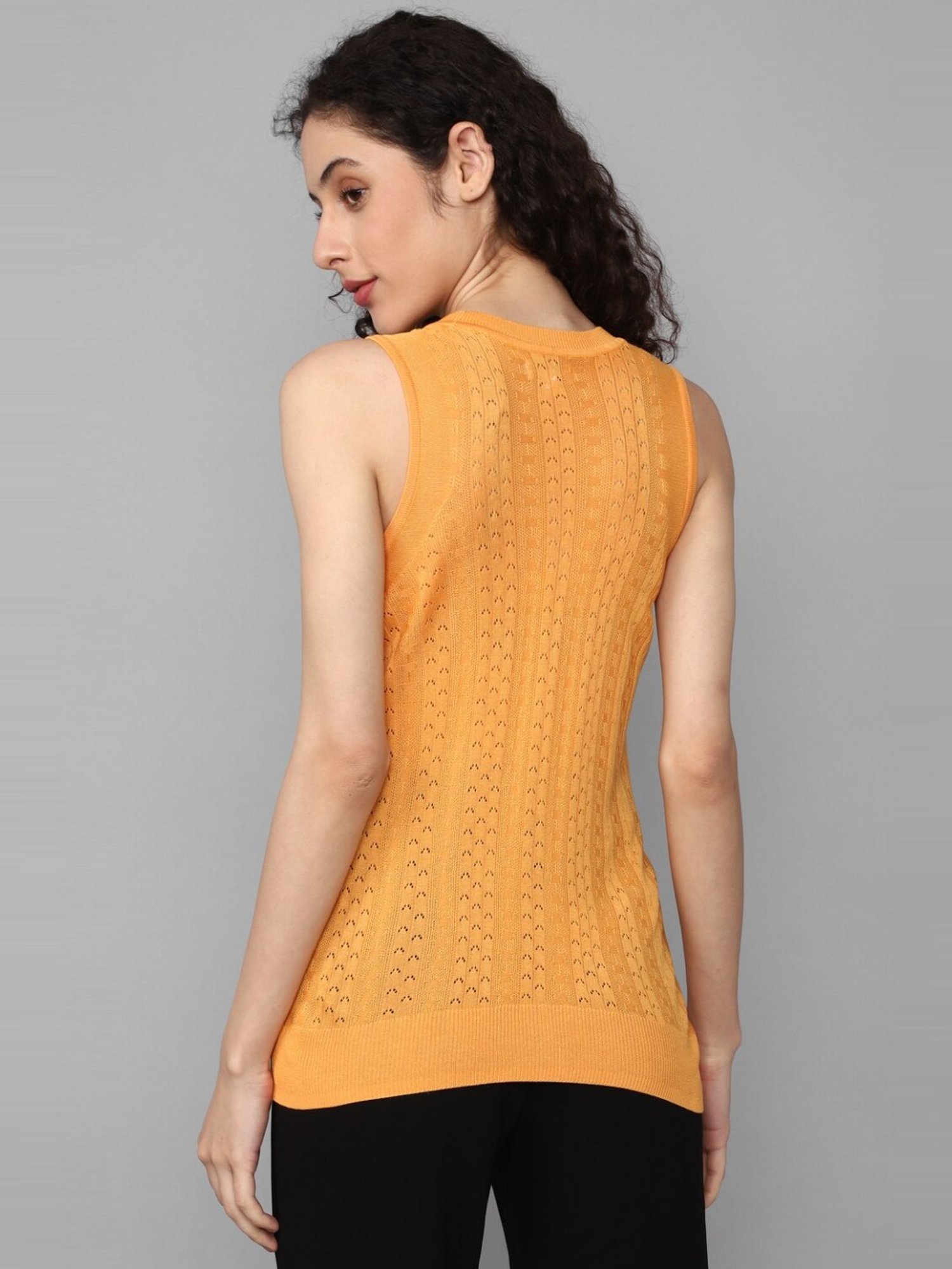 Allen Solly Orange Self Pattern Top