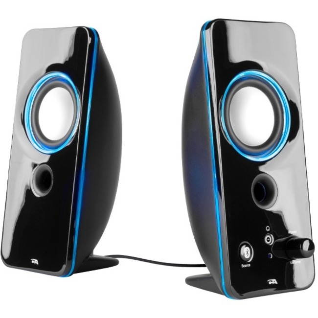 Cyber Acoustics 2.0 Color Changing Desktop Speaker System with Bluetooth Home Audio for Laptop, PC Computer, Tablet, and Smartphones (CA-SP29BT)