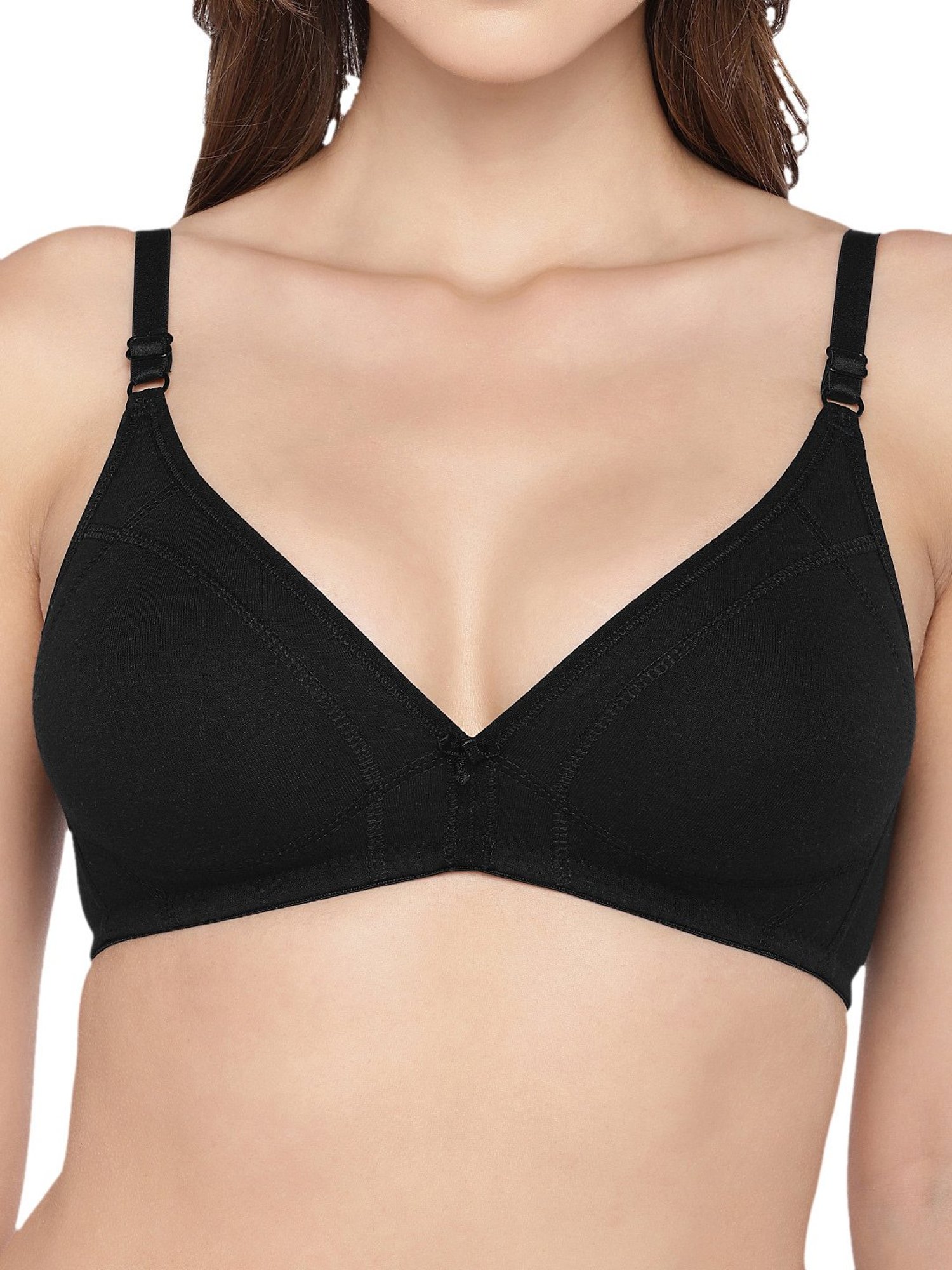 Inner Sense Fuchsia & Black Half Coverage T-Shirt Bra - Pack of 3