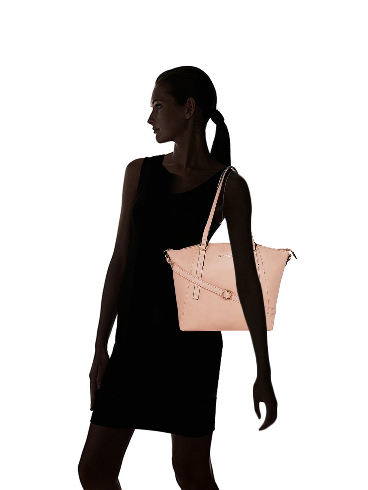 Giordano Blush Pink Solid Medium Shoulder Handbag