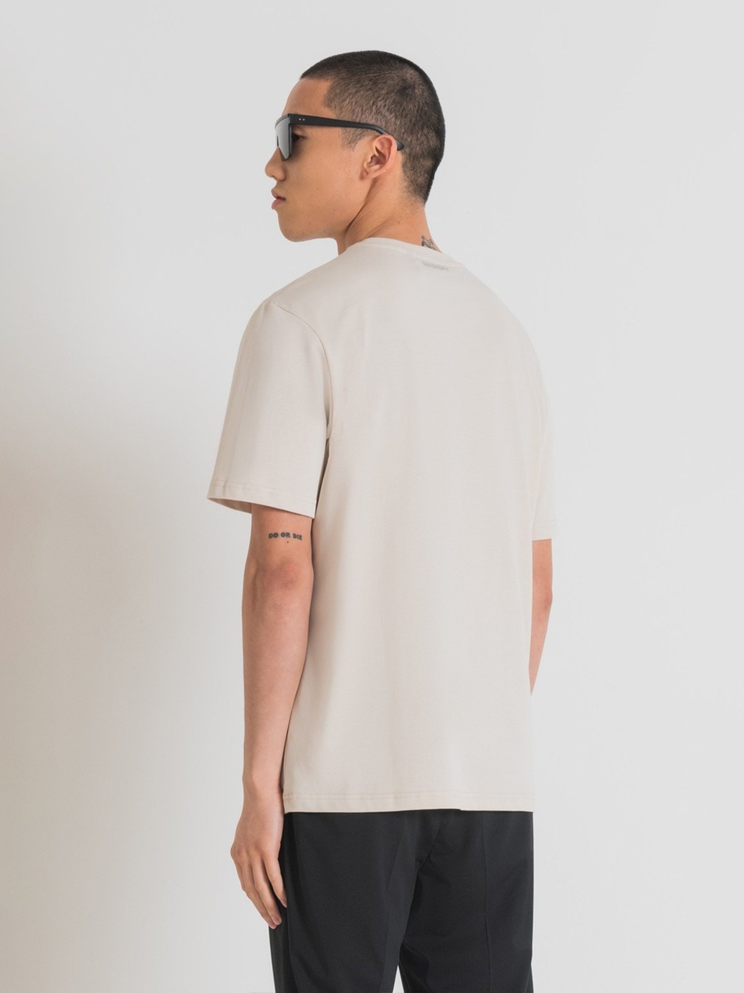 Antony Morato Beige Regular Fit Printed T-Shirt