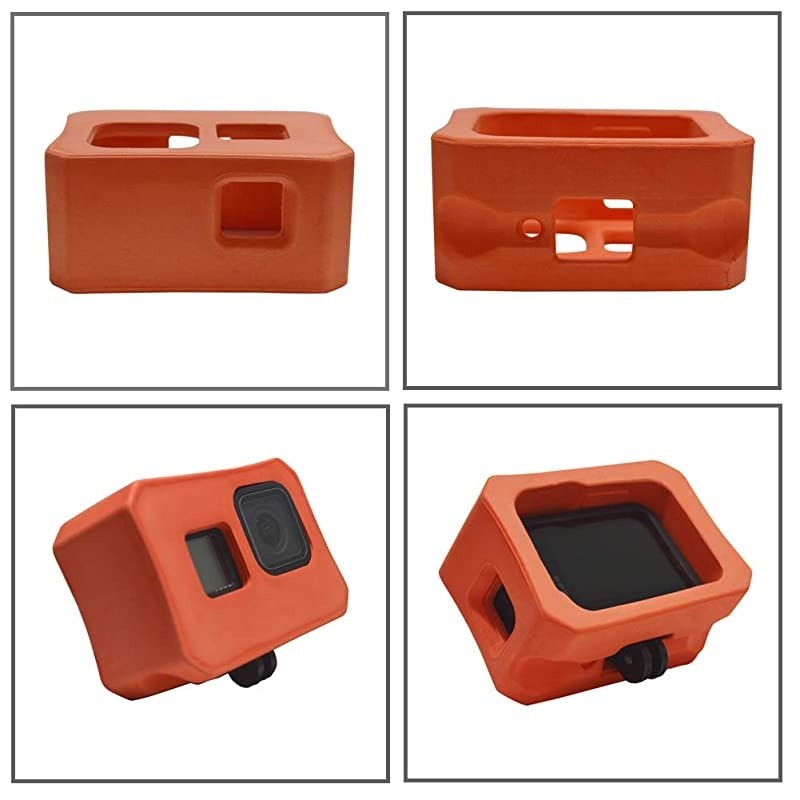 Case - Float for GoPro Hero 8 Black, Floating Housing Anti-Sink Floater Frame Water Sports Accessory - Orange