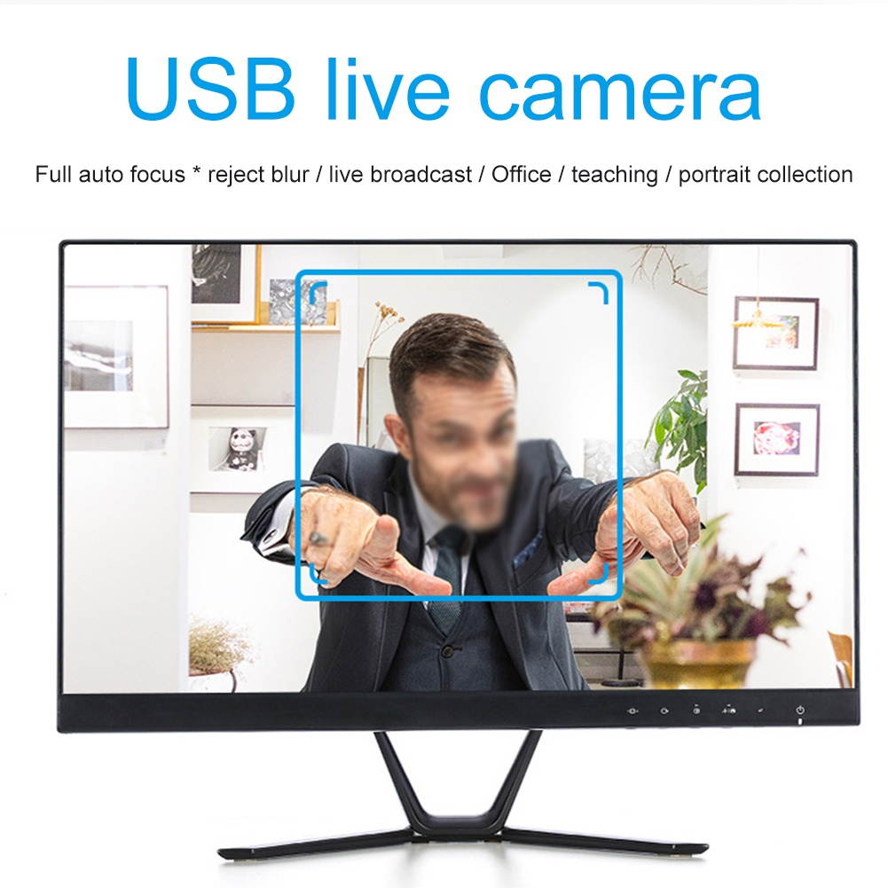 1080P HD Home Webcam Camera Auto Focus PC Desktop Computer Telecommuting Laptop