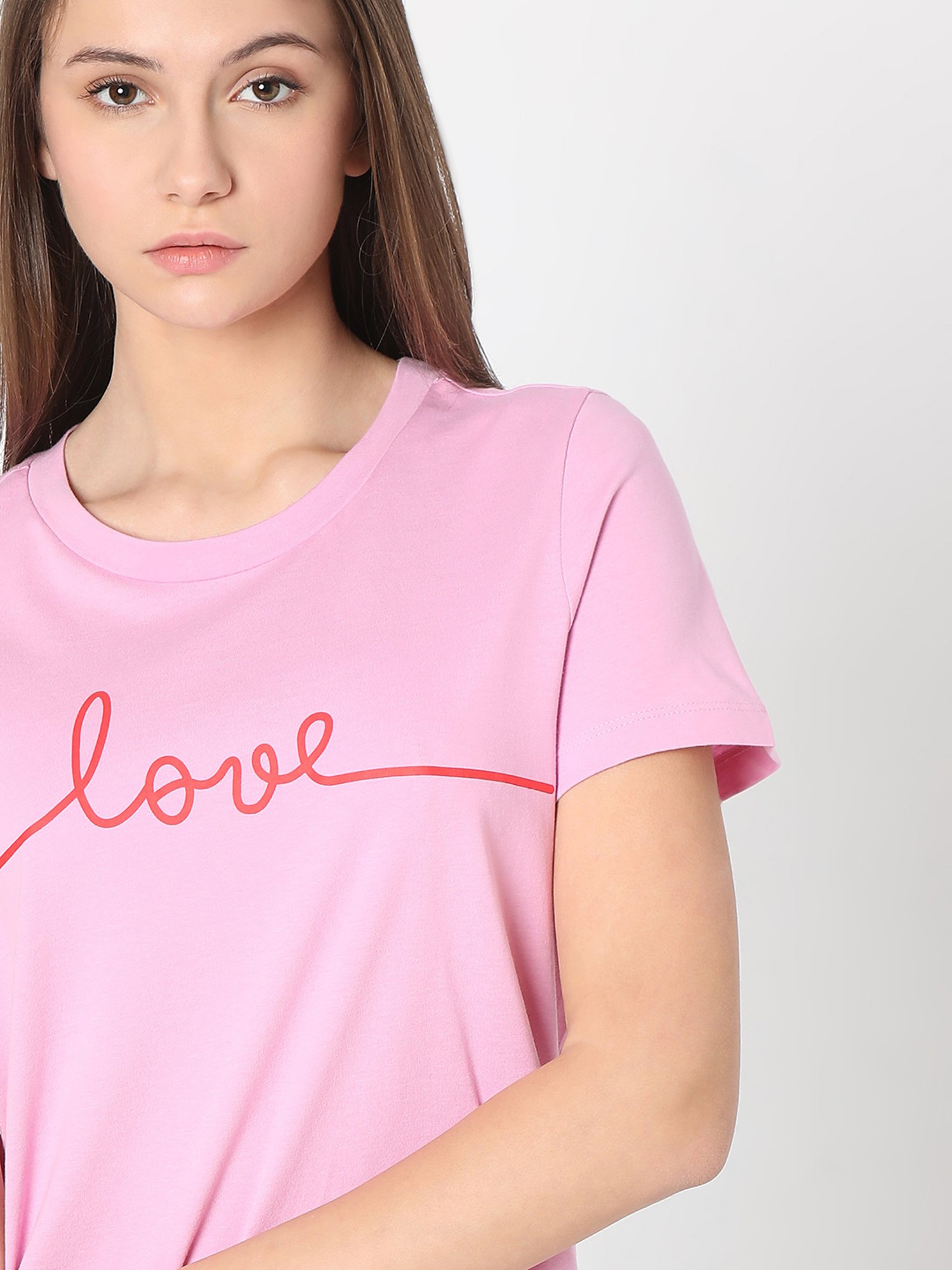 Vero Moda Lavender Cotton Graphic Print T-Shirt