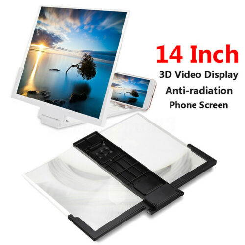 14" Smartphone Screen Magnifier 3D Video Mobile Phone Amplifier Stand Bracket US
