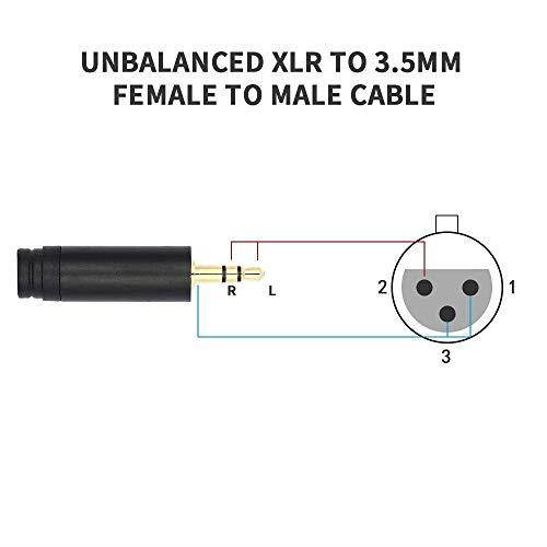 Microphone Cable 35mm 18 Inch TRS Stereo Male to XLR Female Nylon Braid for Camcorders DSLR Cameras Computer Recording Device 10 Feet