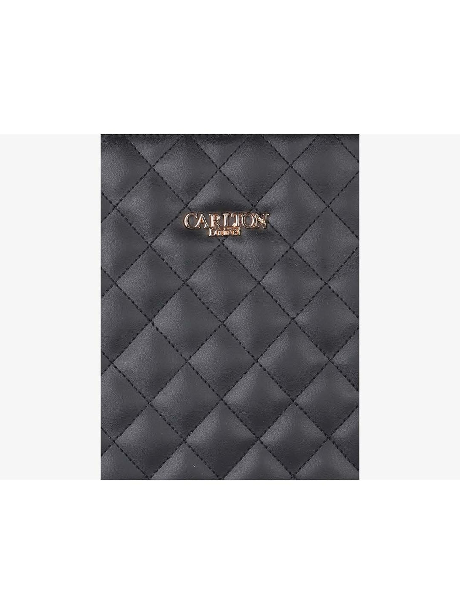 Carlton London Black Quilted Medium Shoulder Handbag