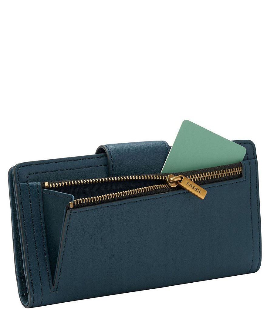 Fossil Logan Rainbow Stripe RFID Tab Clutch Wallet