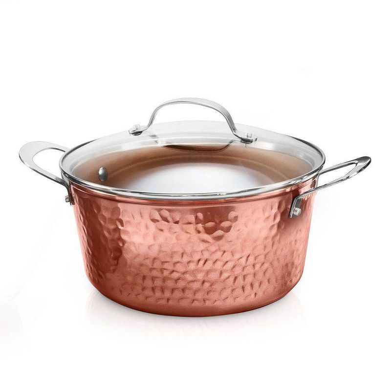 Gotham Steel Hammered Copper 5qt Sauce Pan with Lid