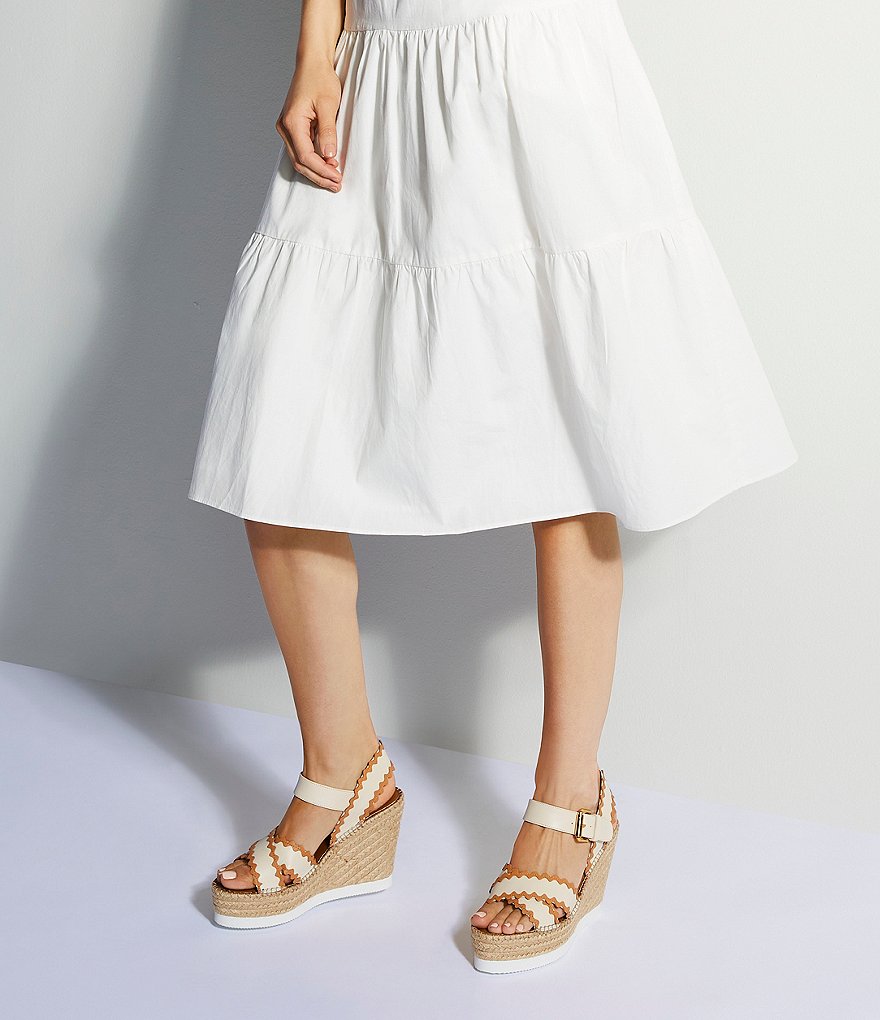 See By Chloe Glyn Leather Wedge Espadrilles