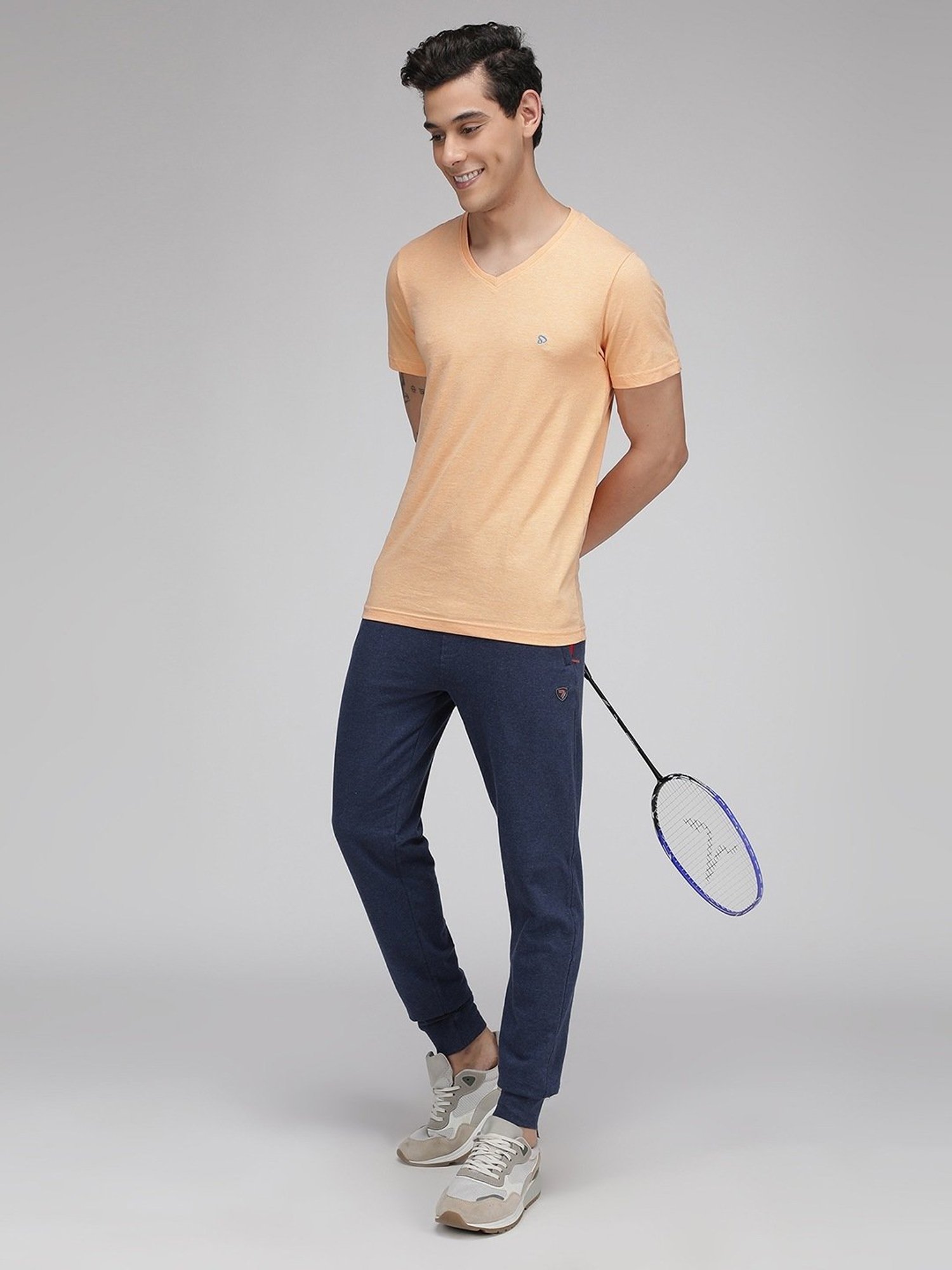 Sporto Peach Regular Fit T-Shirt