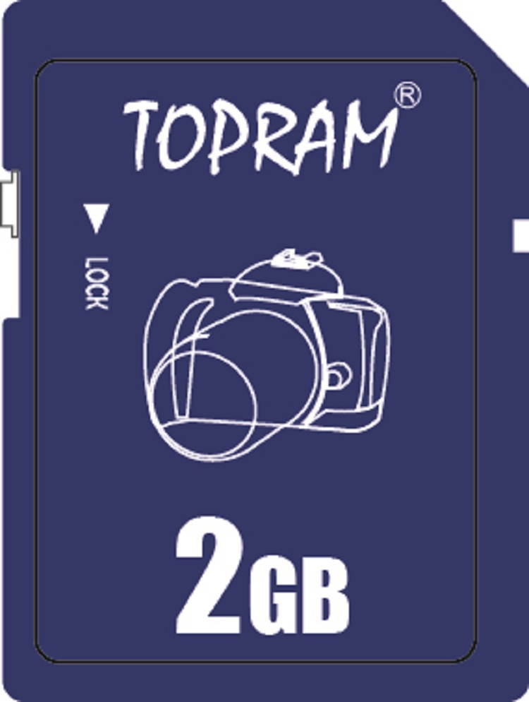 TOPRAM 2GB SD 2G Secure Digital Flash Memory Card - Pack of 5