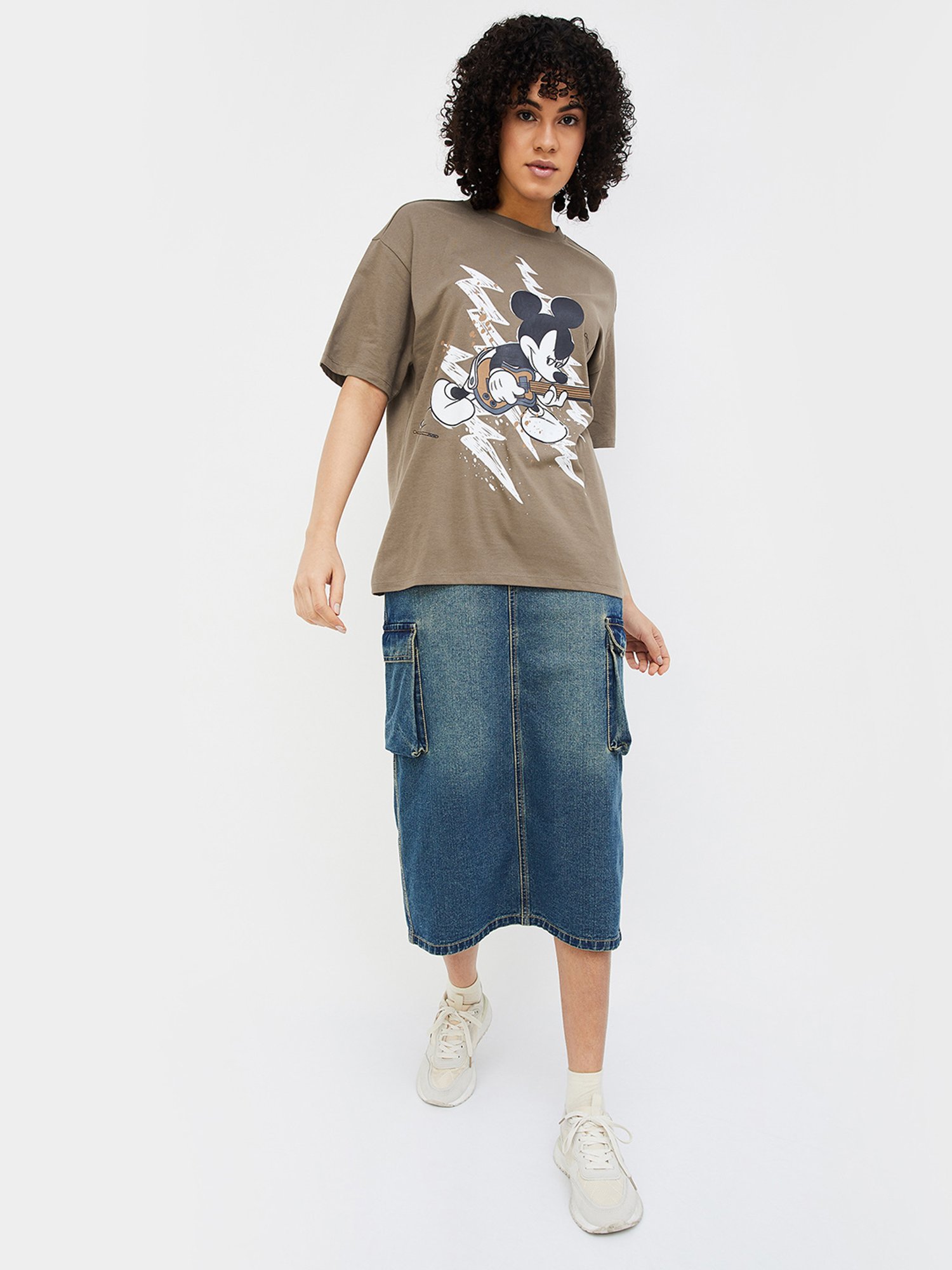 Ginger by Lifestyle Brown Printed T-Shirt