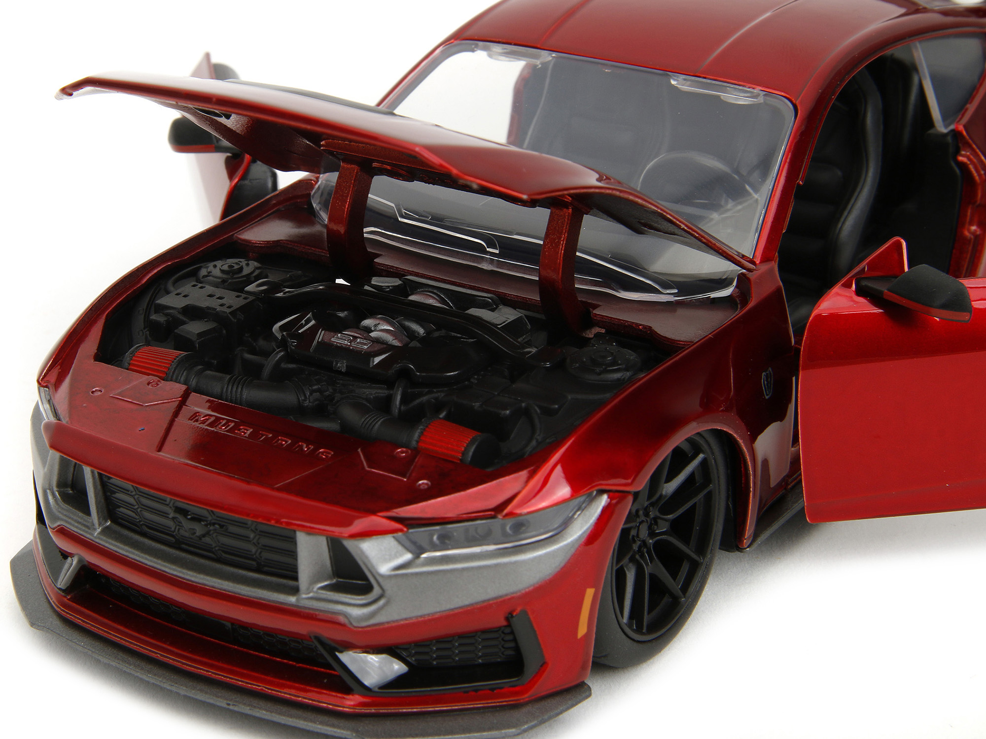 2024 Ford Mustang Dark House Candy Red with Gray Hood "Bigtime Muscle" Series 1/24 Diecast Model Car by Jada