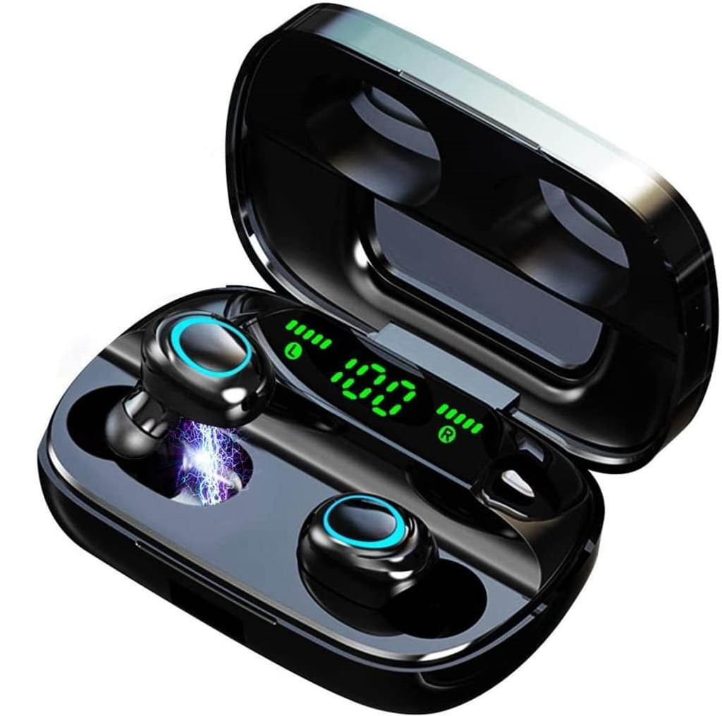 Abelanja Touch Wireless Earphone TWS 5.0 Bluetooth Headphones HiFi Stereo Earphones Noise Canceling Headset Waterproof Earbuds LED Power